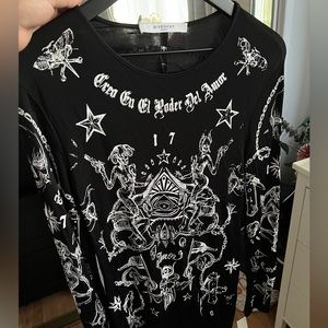 Givenchy Tattoo Print Long-Sleeve Dress